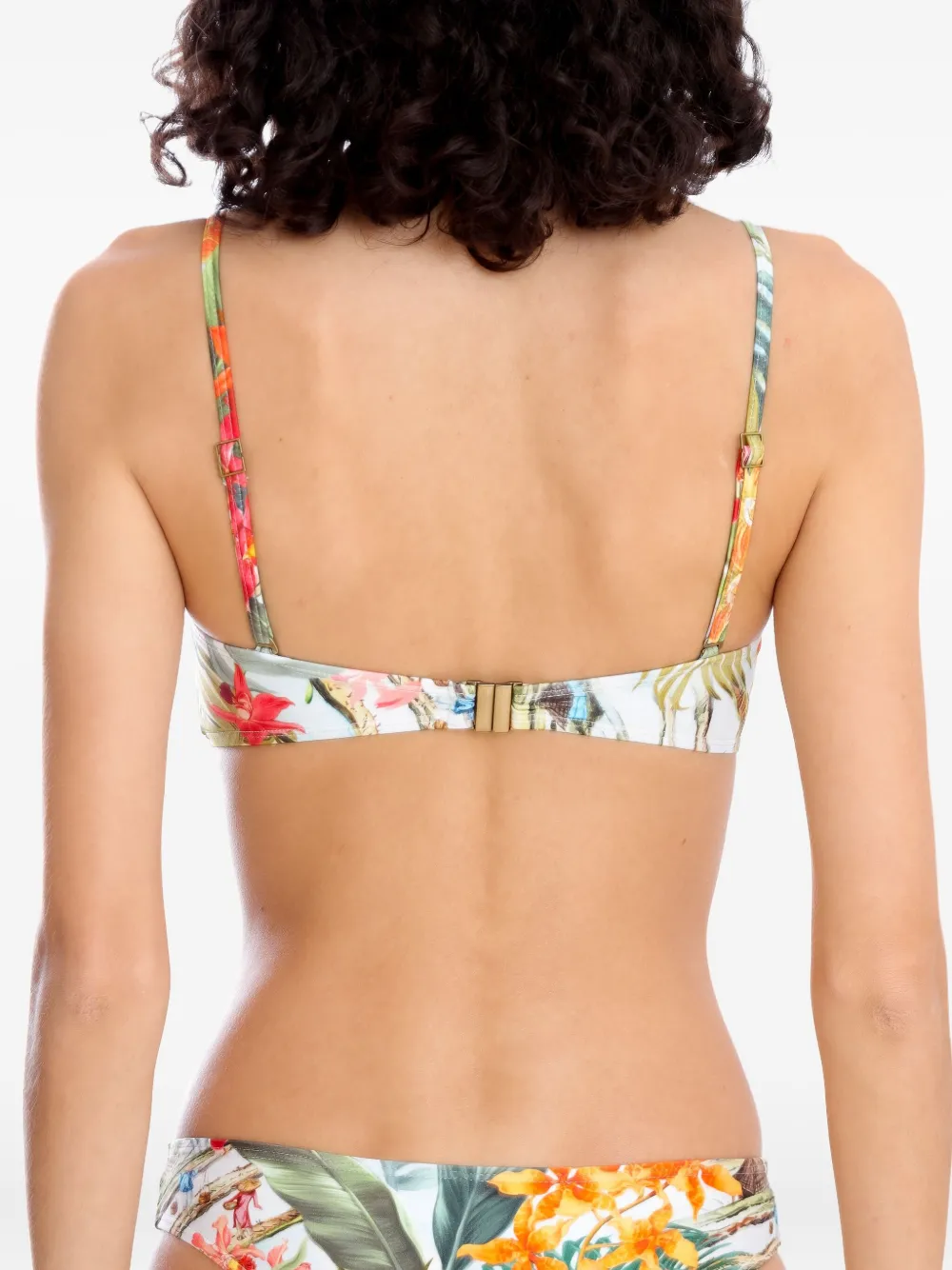 Lygia & Nanny floral-print bandeau bikini top Wit