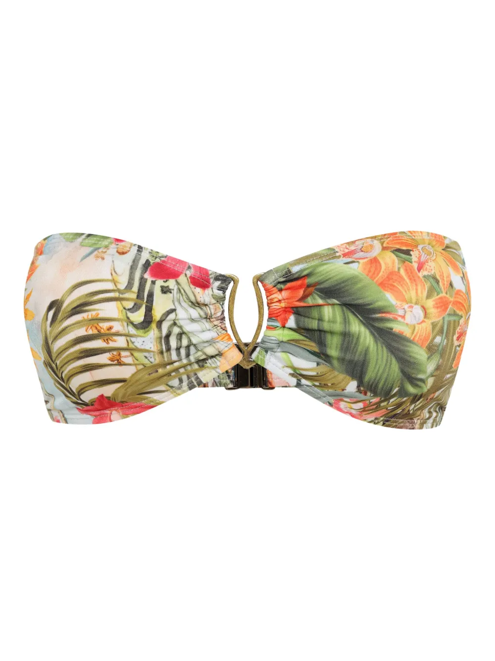 Lygia & Nanny floral-print bandeau bikini top Wit