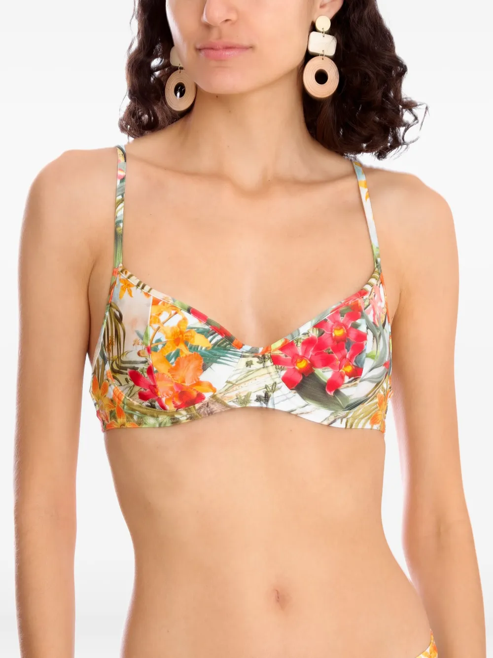 Lygia & Nanny floral-print bikini top Wit