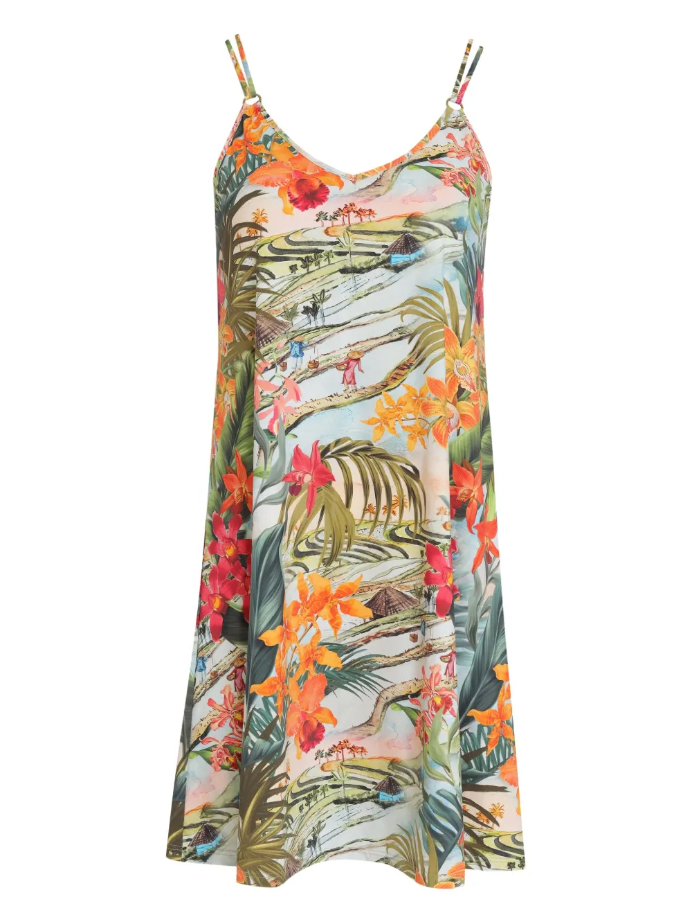Lygia & Nanny Jurk met bloemenprint Groen