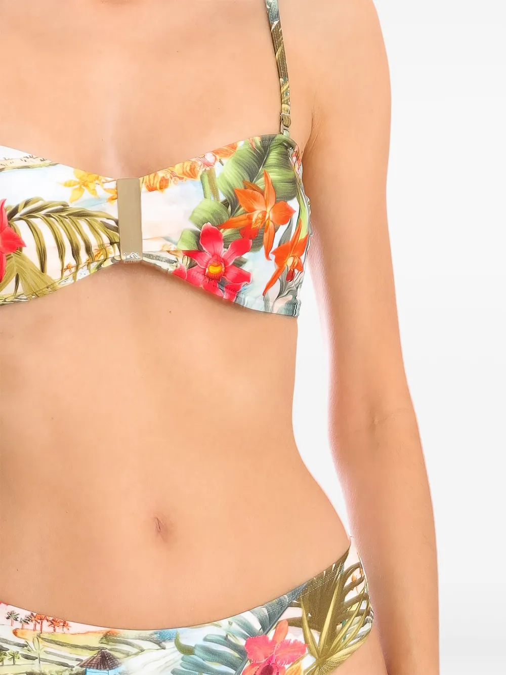Lygia & Nanny Ester floral-print bandeau bikini Groen