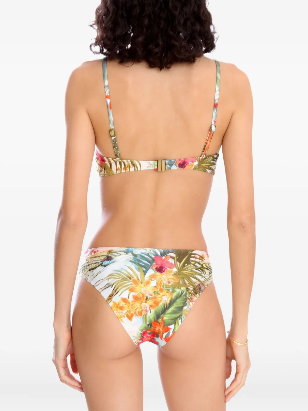 Lygia & Nanny Ester floral-print bandeau bikini Groen
