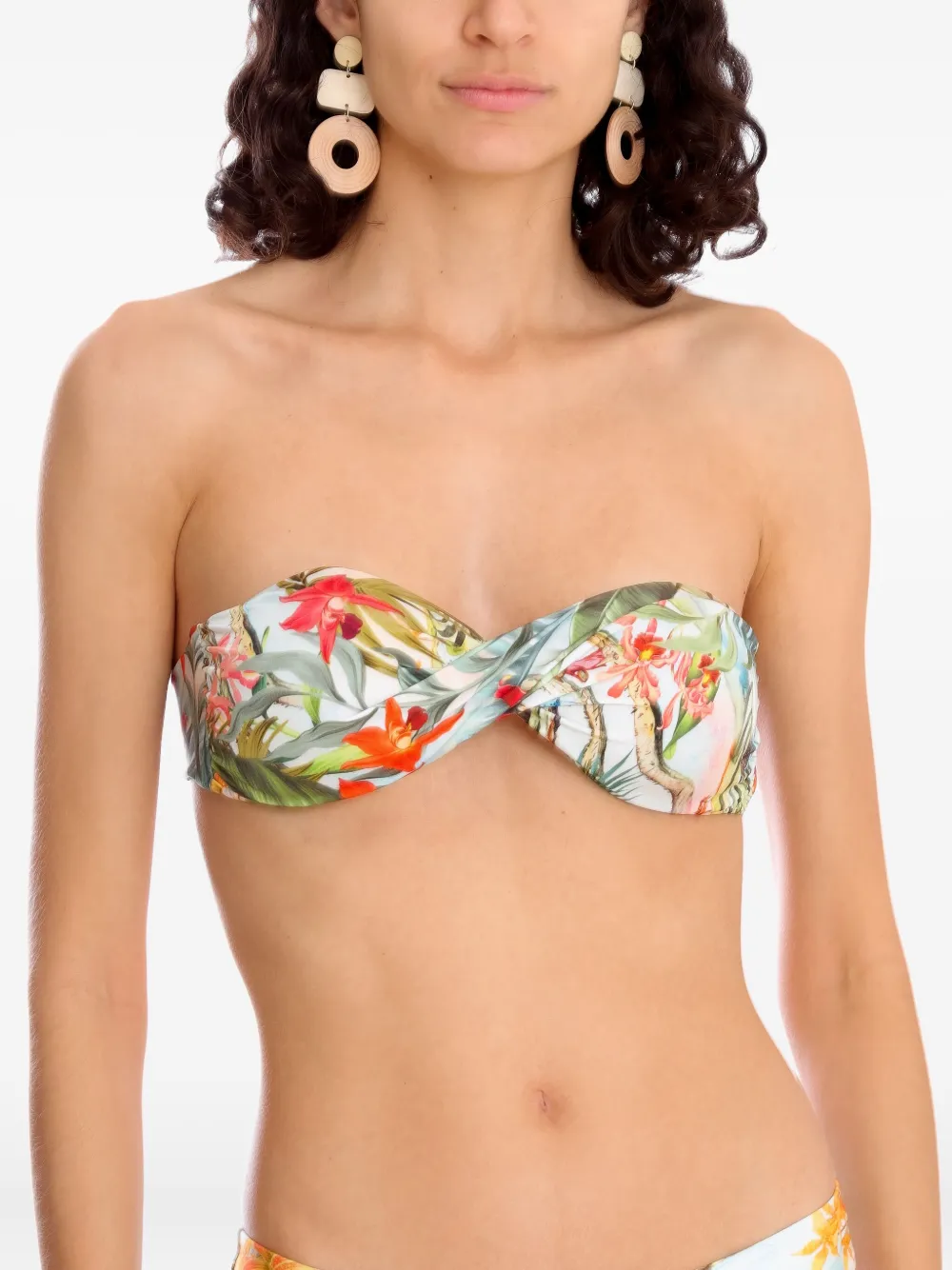 Lygia & Nanny Hawaii twisted-front floral bikini top Wit