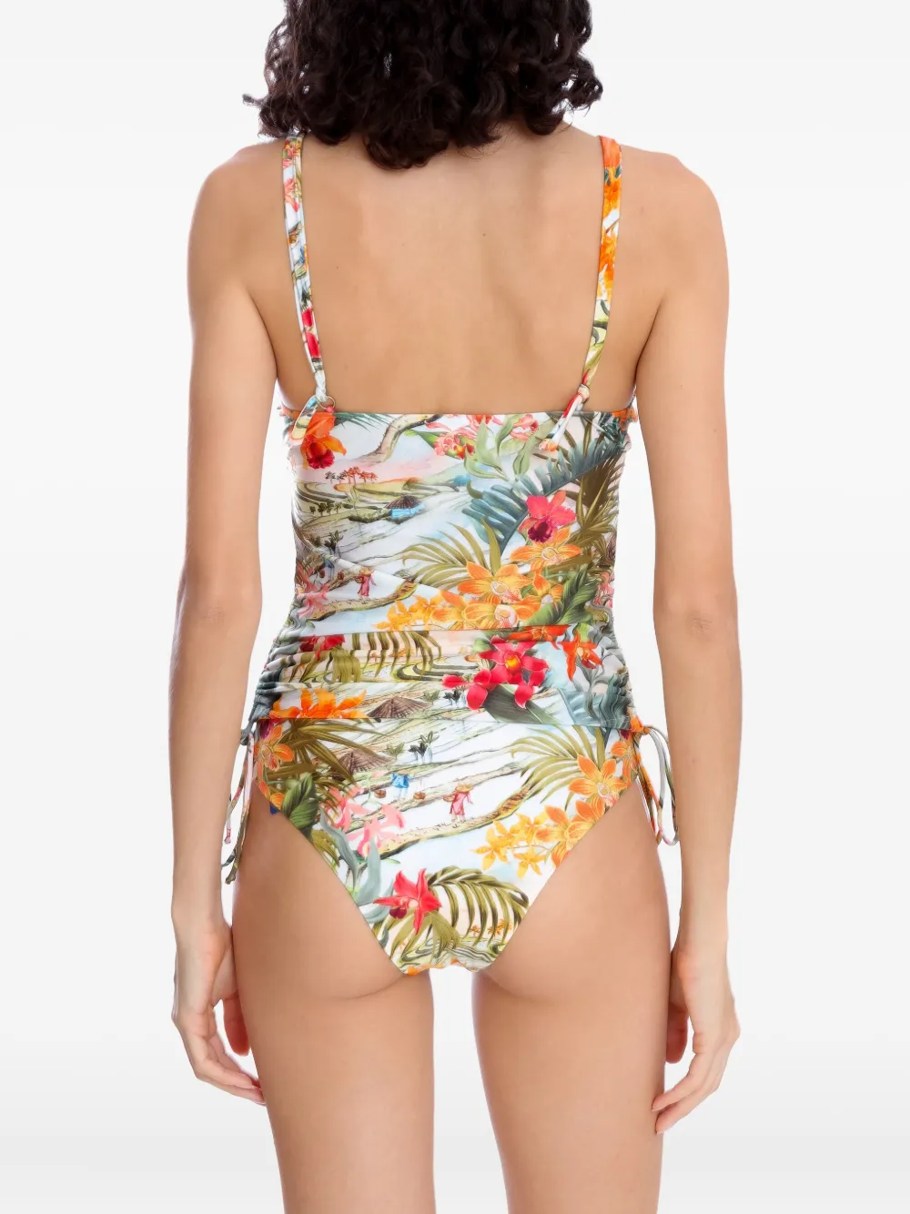Lygia & Nanny Bruma tropical-print drawstring tankini Groen