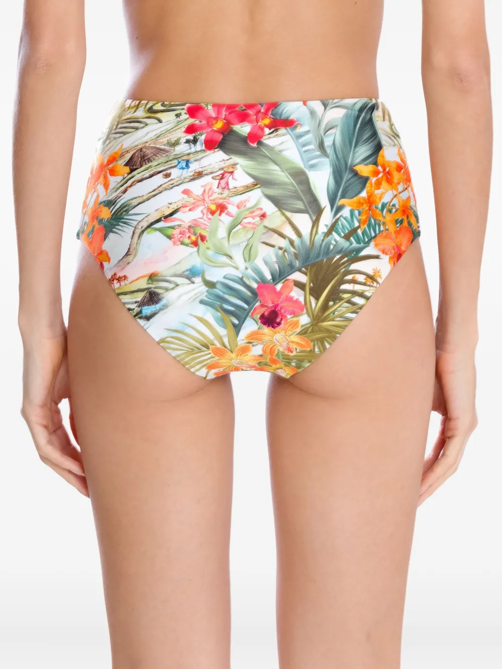 Lygia & Nanny high-waisted floral-print bikini bottoms Wit