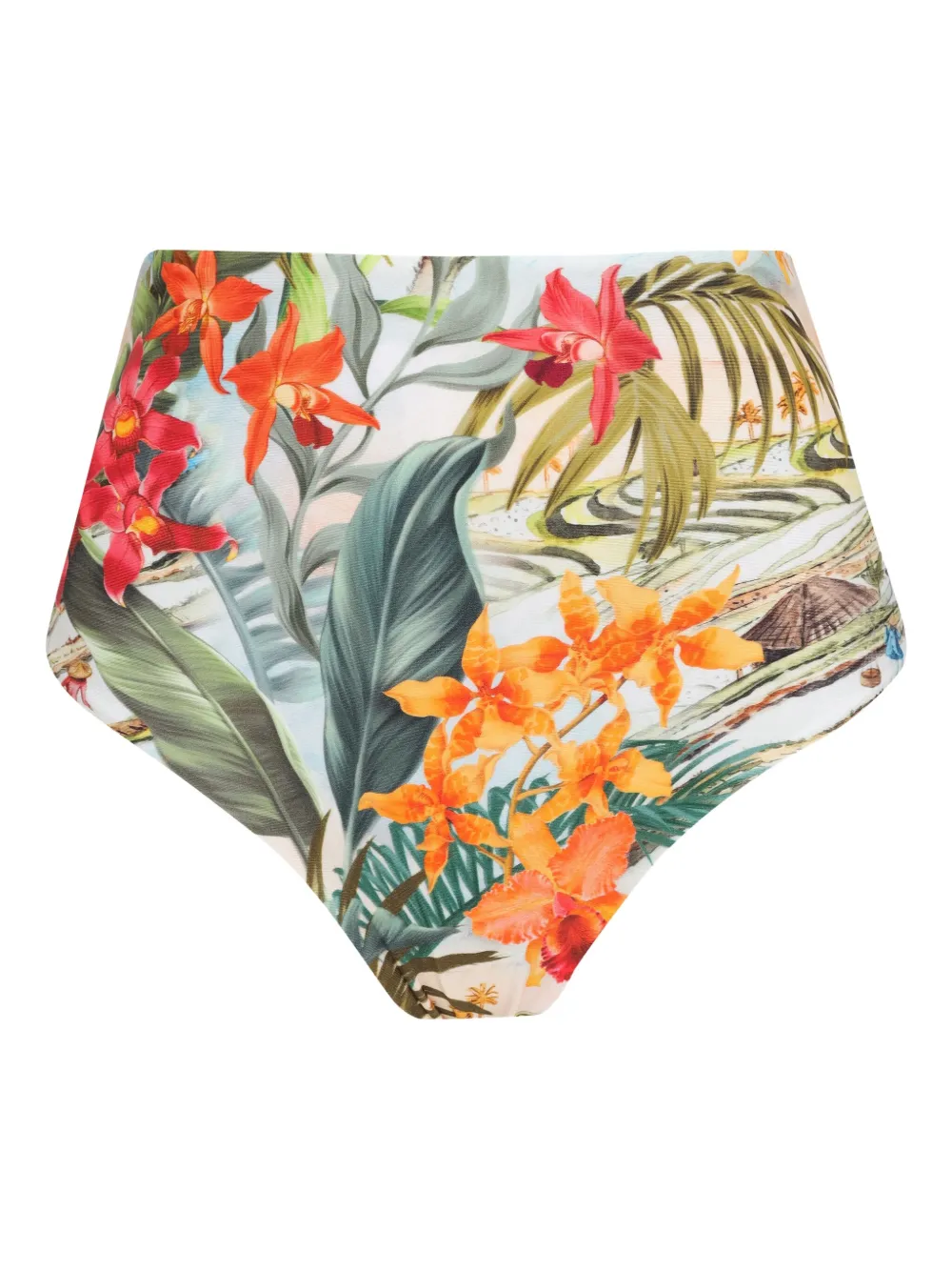 Lygia & Nanny high-waisted floral-print bikini bottoms Wit