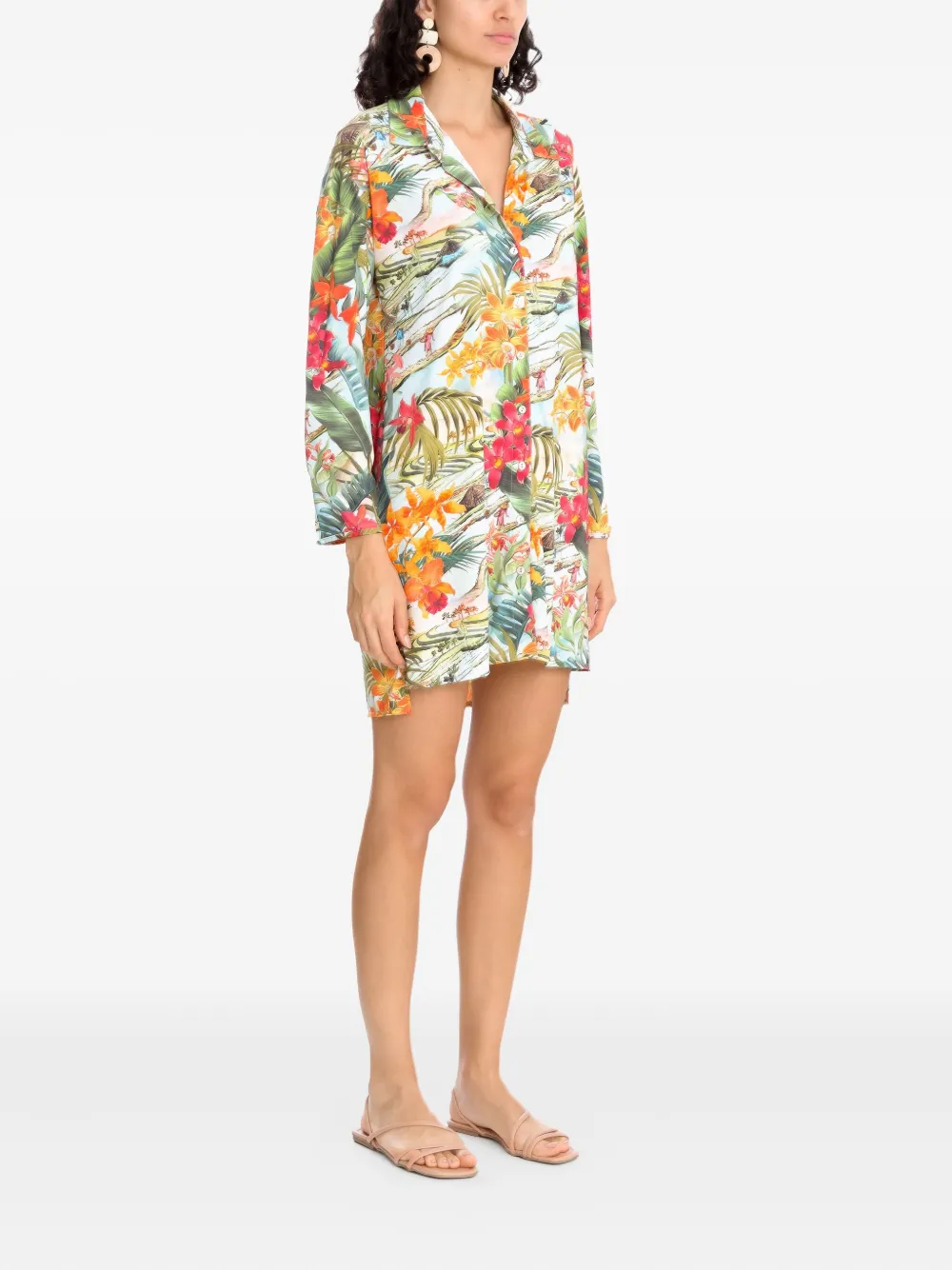 Lygia & Nanny Blousejurk met bloemenprint Geel