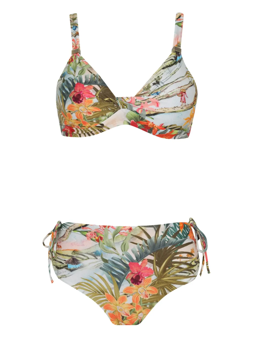 Lygia & Nanny Marcela tropical-print bikini Groen
