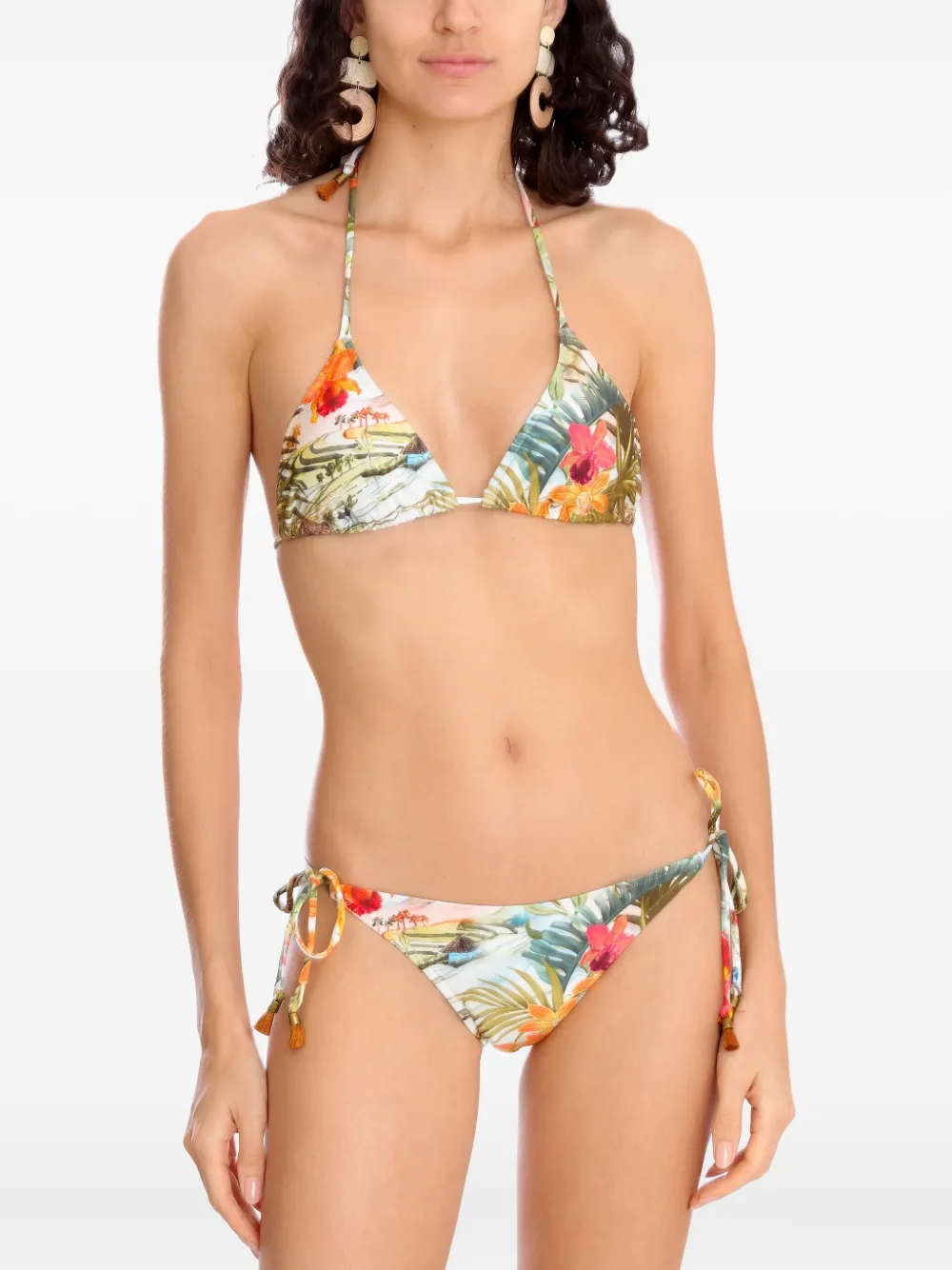 Lygia & Nanny Tropical-print Triangle Bikini In Multi