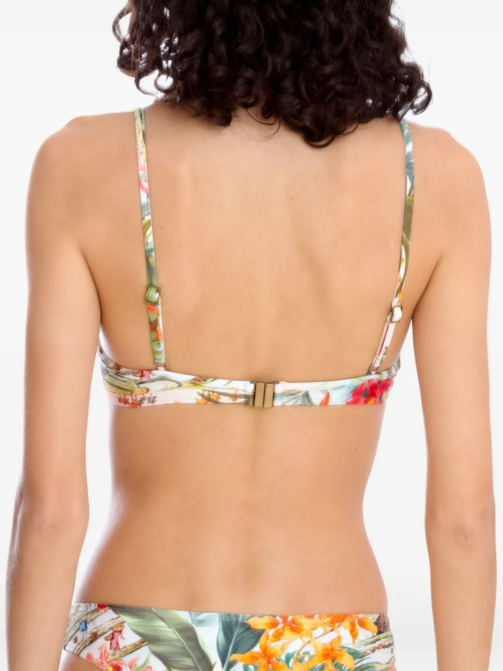 Lygia & Nanny twist-front floral bikini top Wit