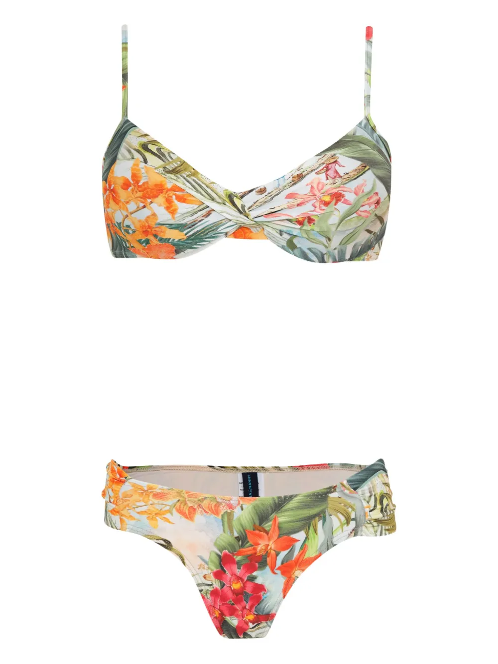 Lygia & Nanny twist-front floral-print bikini Wit