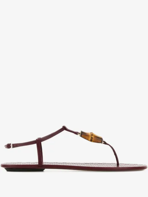 Gucci bamboo-detail leather flat sandals