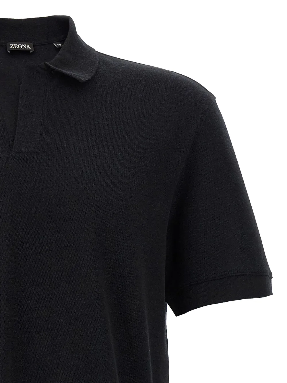Zegna Poloshirt met V-hals Zwart