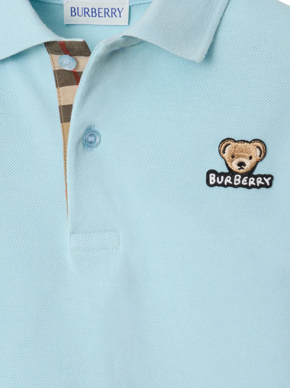 Burberry Kids Katoenen poloshirt Blauw