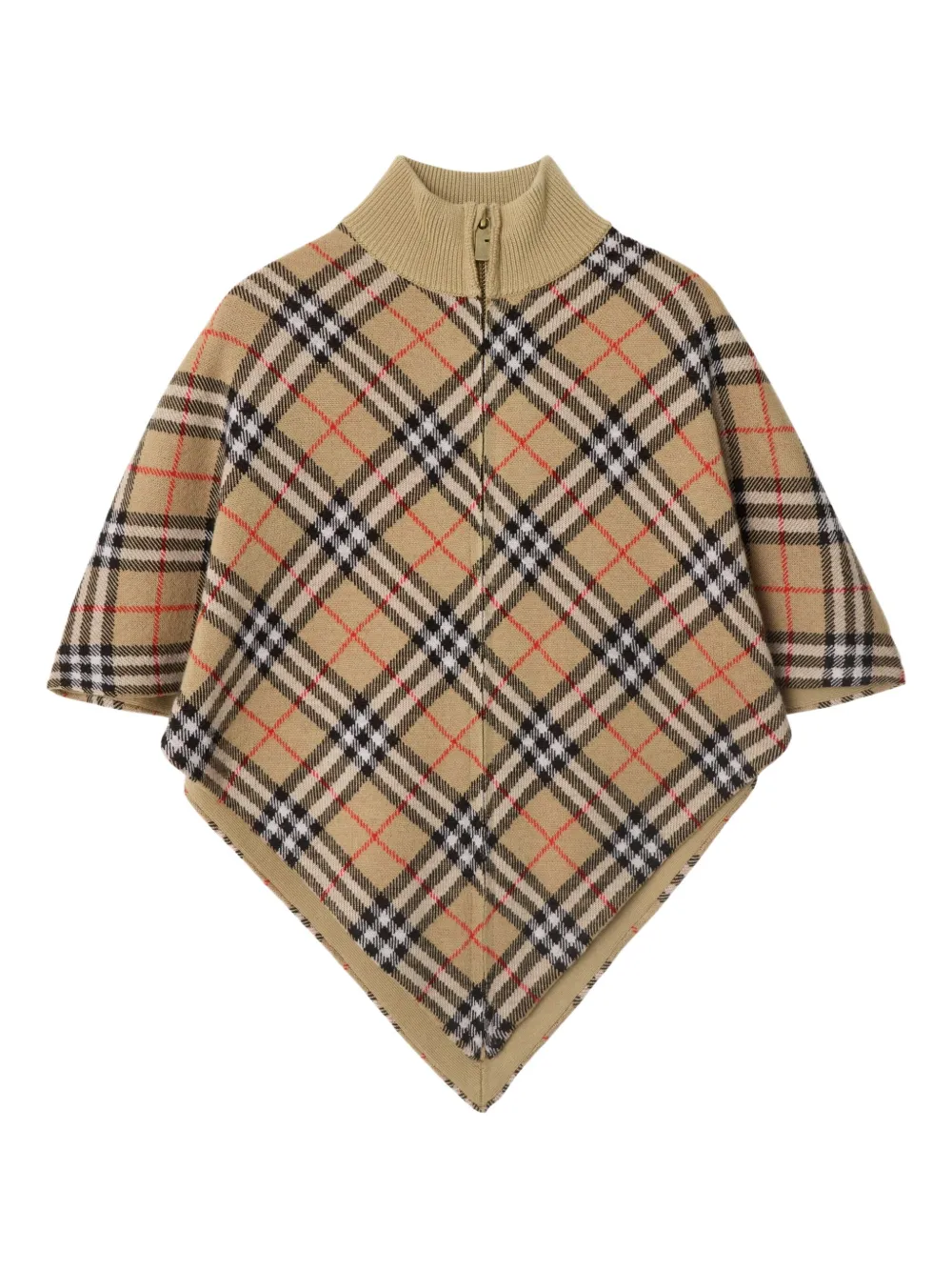 Burberry Kids check wool cape - ニュートラル Burberry Kids check wool cape - ニュートラル