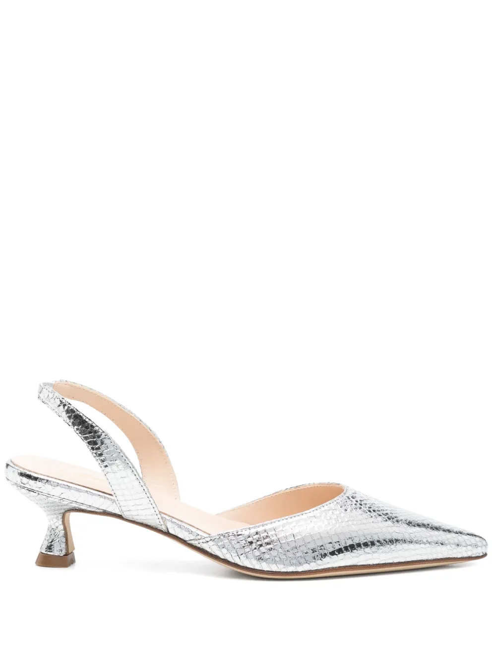 Anna F. 40mm snakeskin pumps Zilver