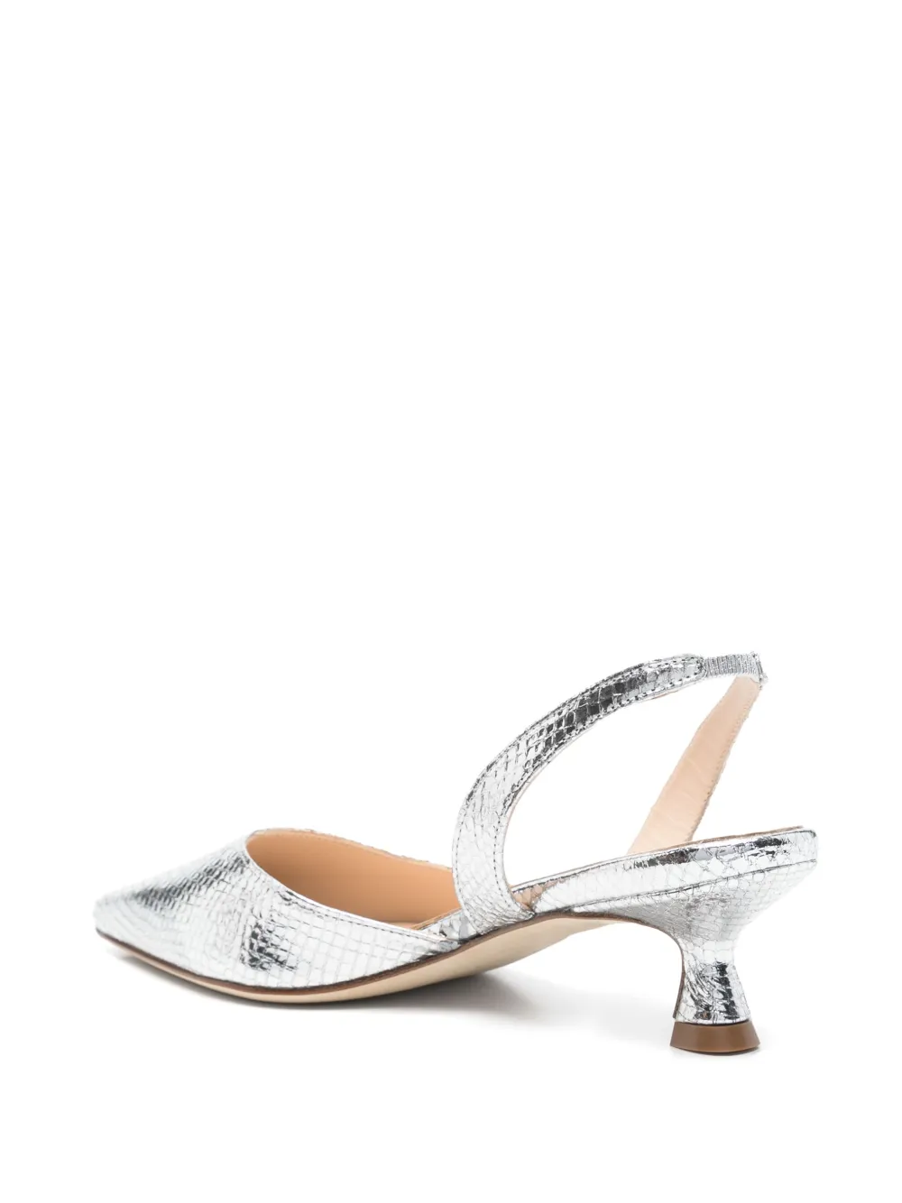 Anna F. 40mm snakeskin pumps Silver
