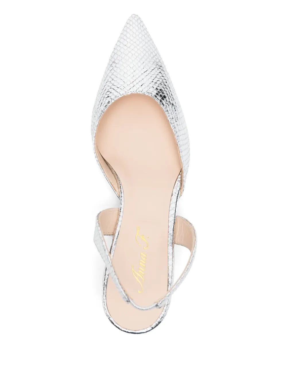 Anna F. 40mm snakeskin pumps Silver