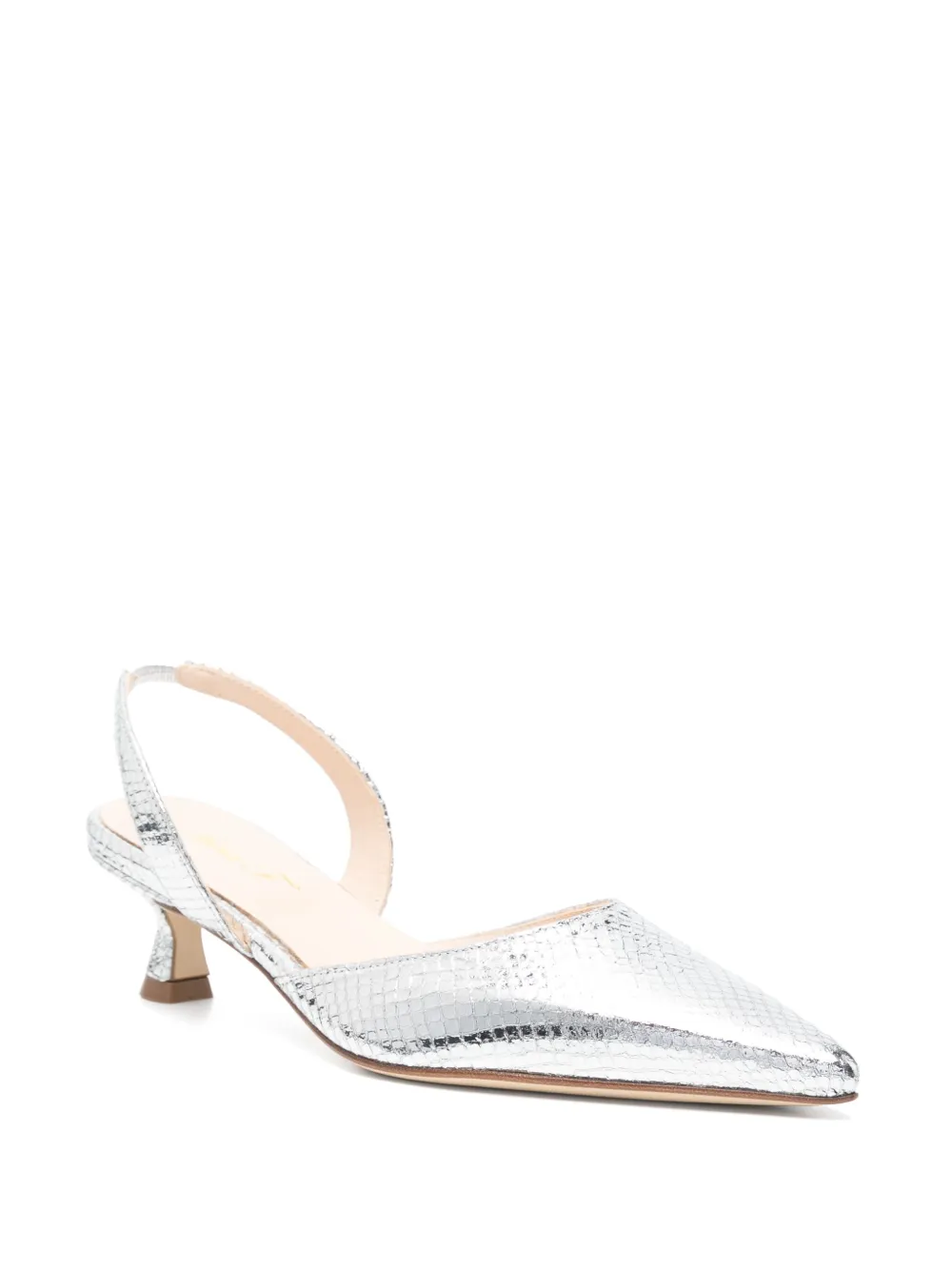 Anna F. 40mm snakeskin pumps Silver