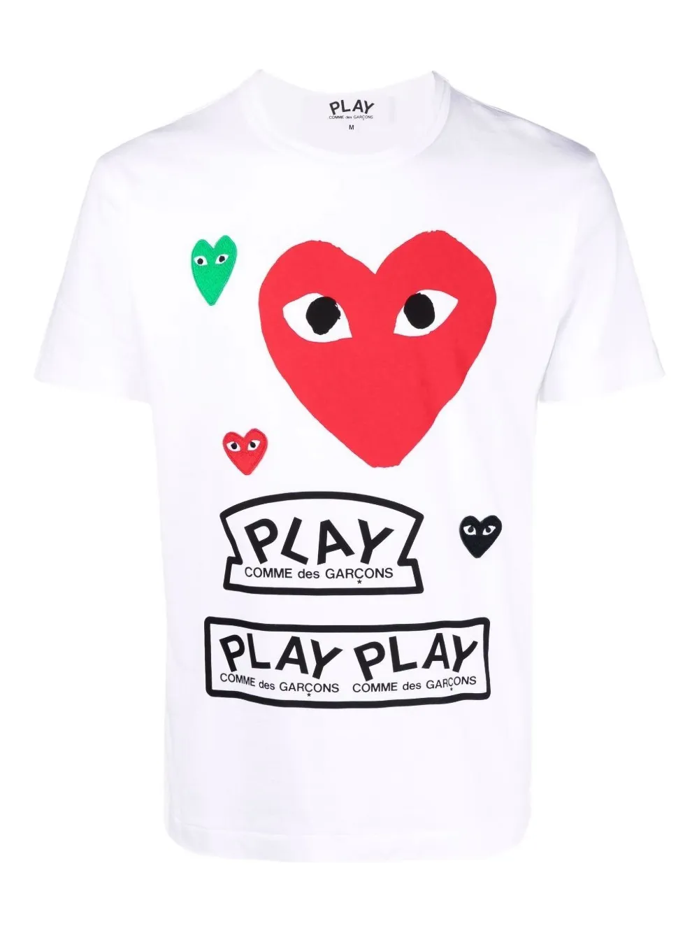 Comme Des Garçons Play heart-print cotton T-shirt - ホワイト Comme Des Garçons Play heart-print cotton T-shirt - ホワイト