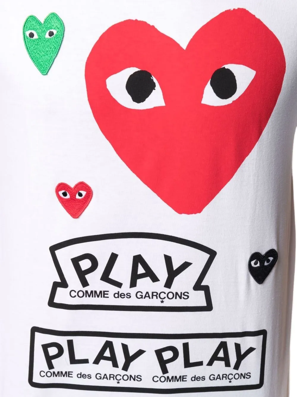 Comme Des Garçons Play Heart-print Cotton T-shirt In Multi