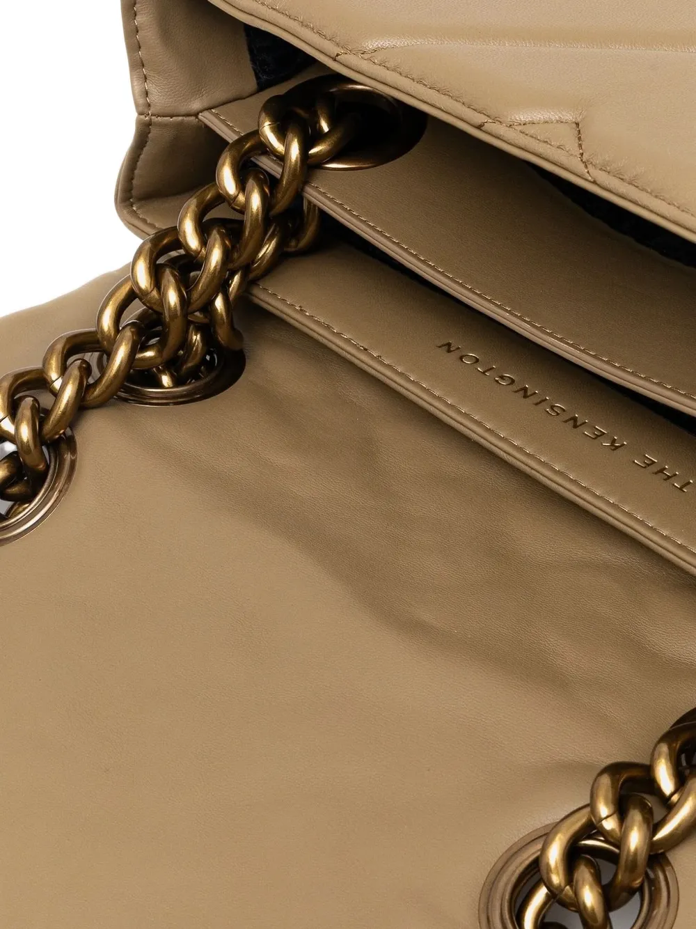 Kurt Geiger Quilted Chain-strap Satchel In Brown
