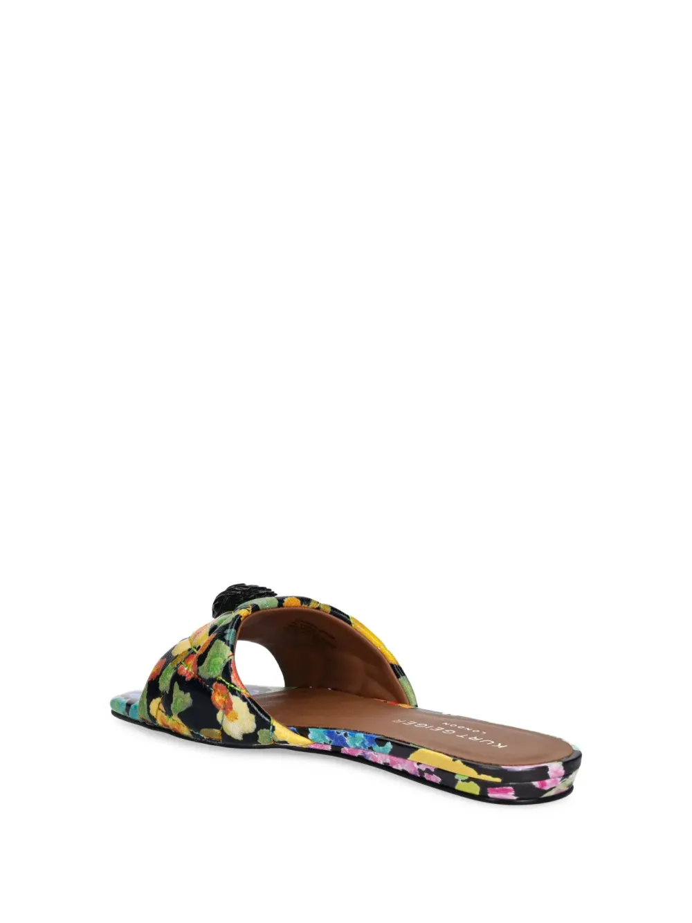 Kurt Geiger London Kensington floral-print slip-on sandals Yellow
