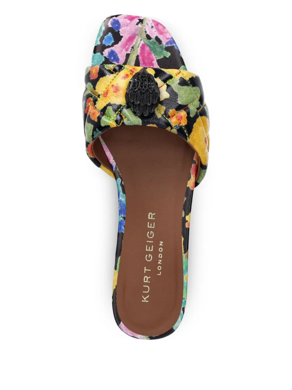 Kurt Geiger London Kensington floral-print slip-on sandals Yellow
