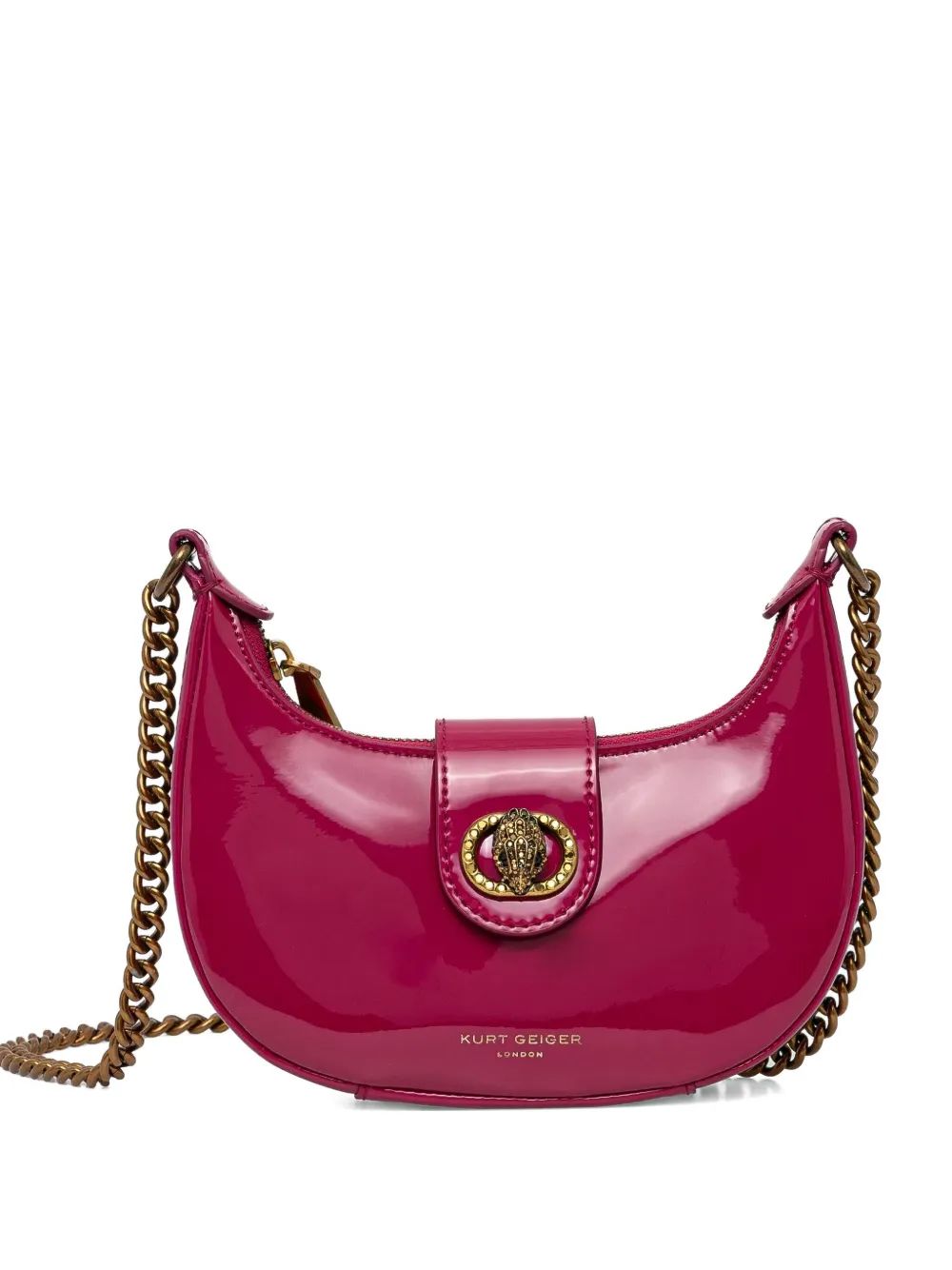 Kurt Geiger London Chelsea エナメルレザーショルダーバッグ S - ピンク Kurt Geiger London Chelsea エナメルレザーショルダーバッグ S - ピンク