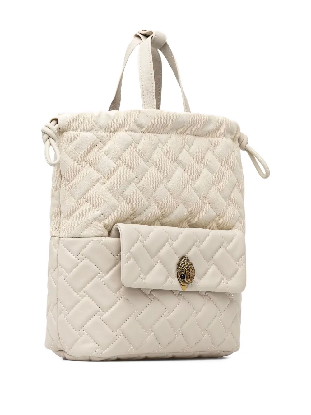 Kurt Geiger London Kensington gewatteerde rugzak met trekkoord - Beige