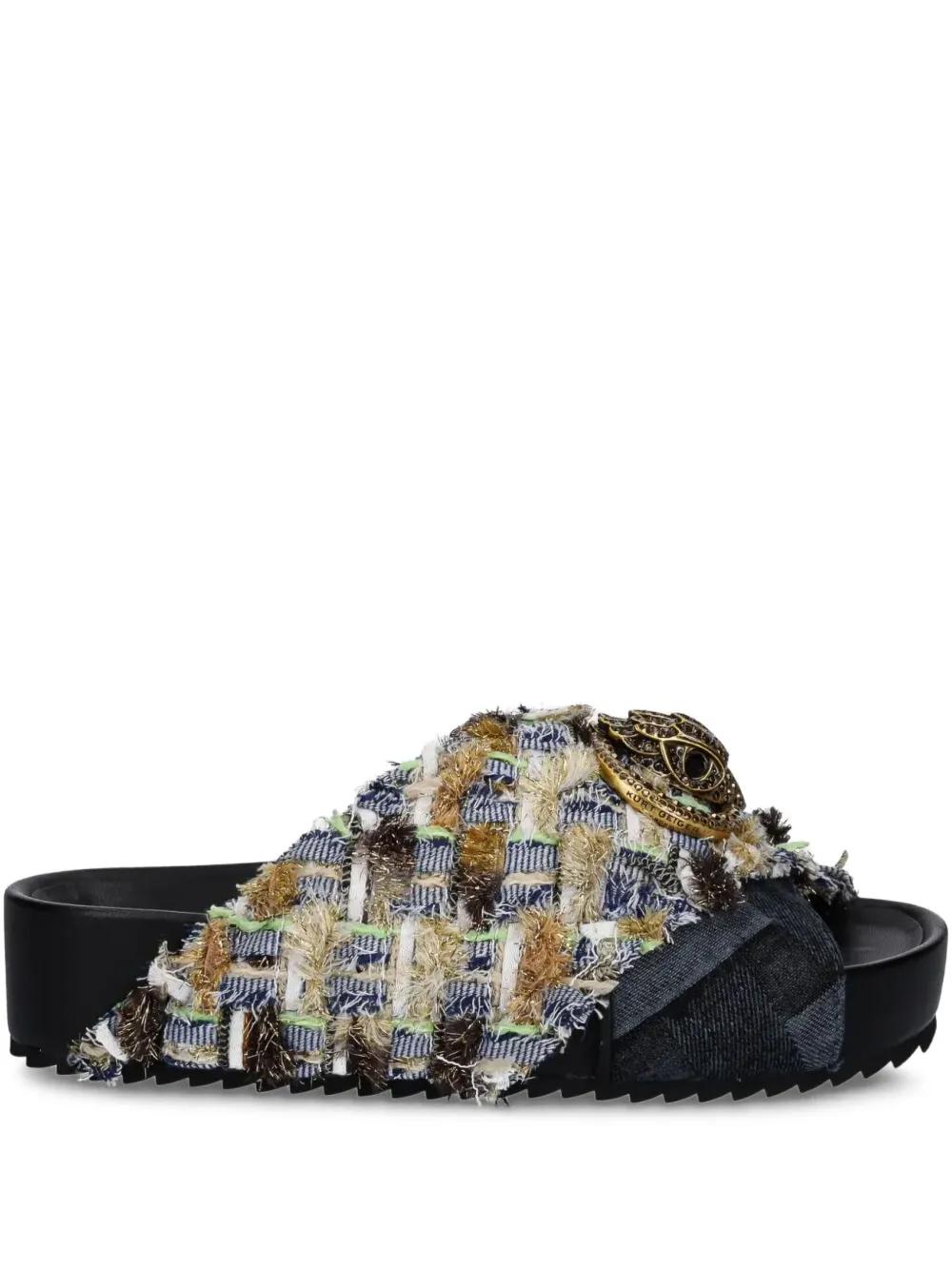 Kurt Geiger Chelsea Woven Slide Sandals In Multi