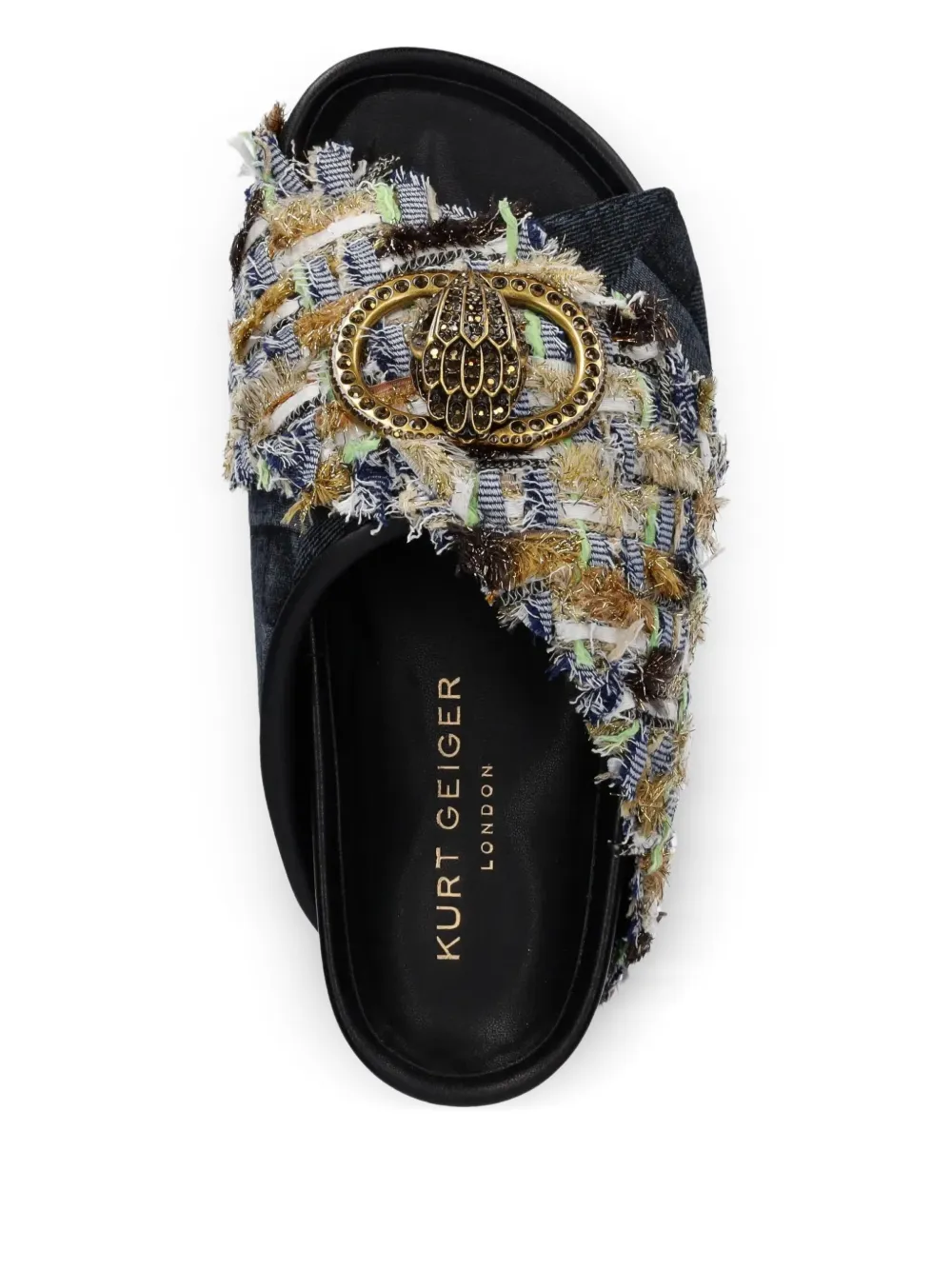 Kurt Geiger Chelsea Woven Slide Sandals In Multi