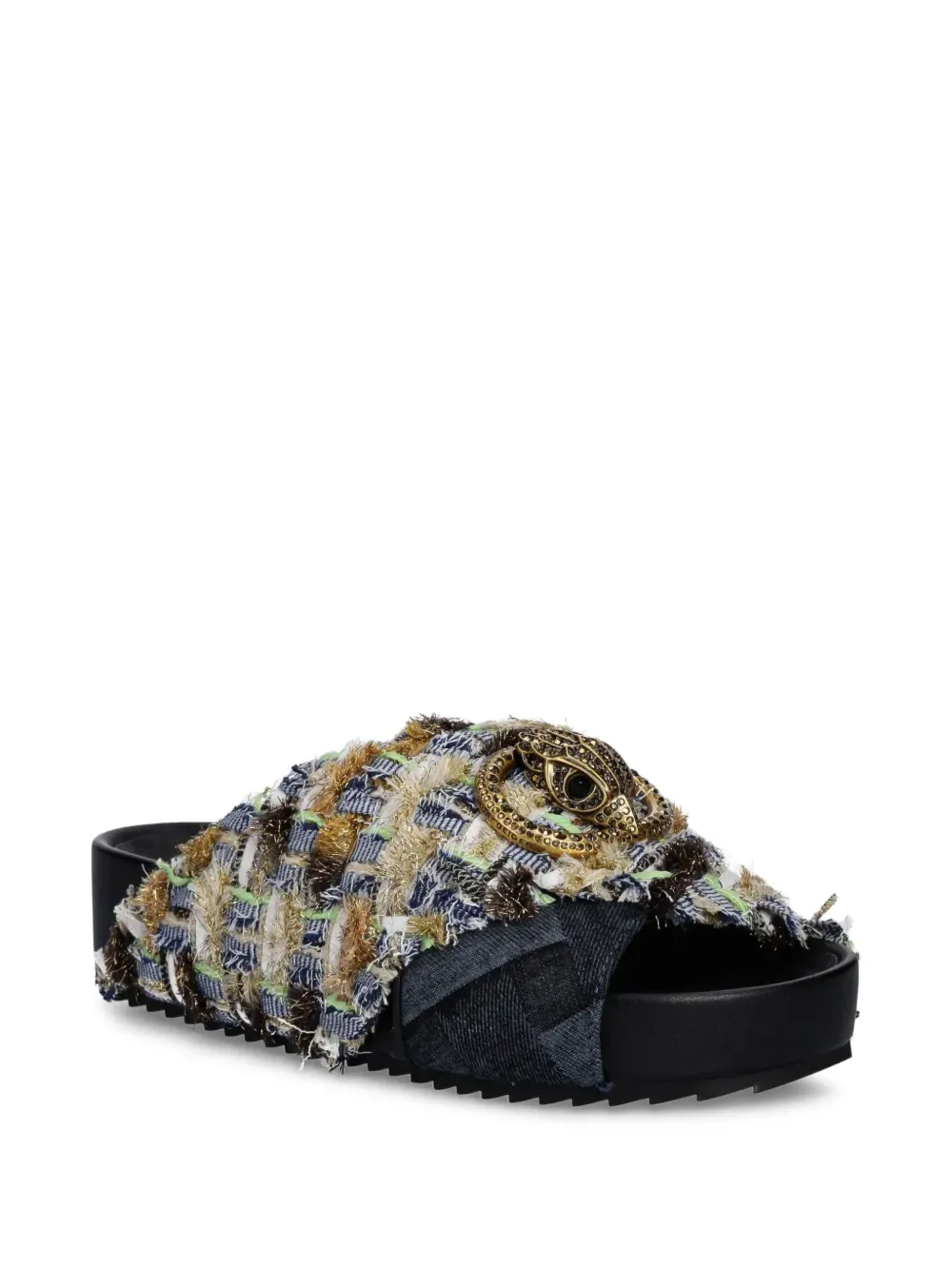 Kurt Geiger Chelsea Woven Slide Sandals In Multi