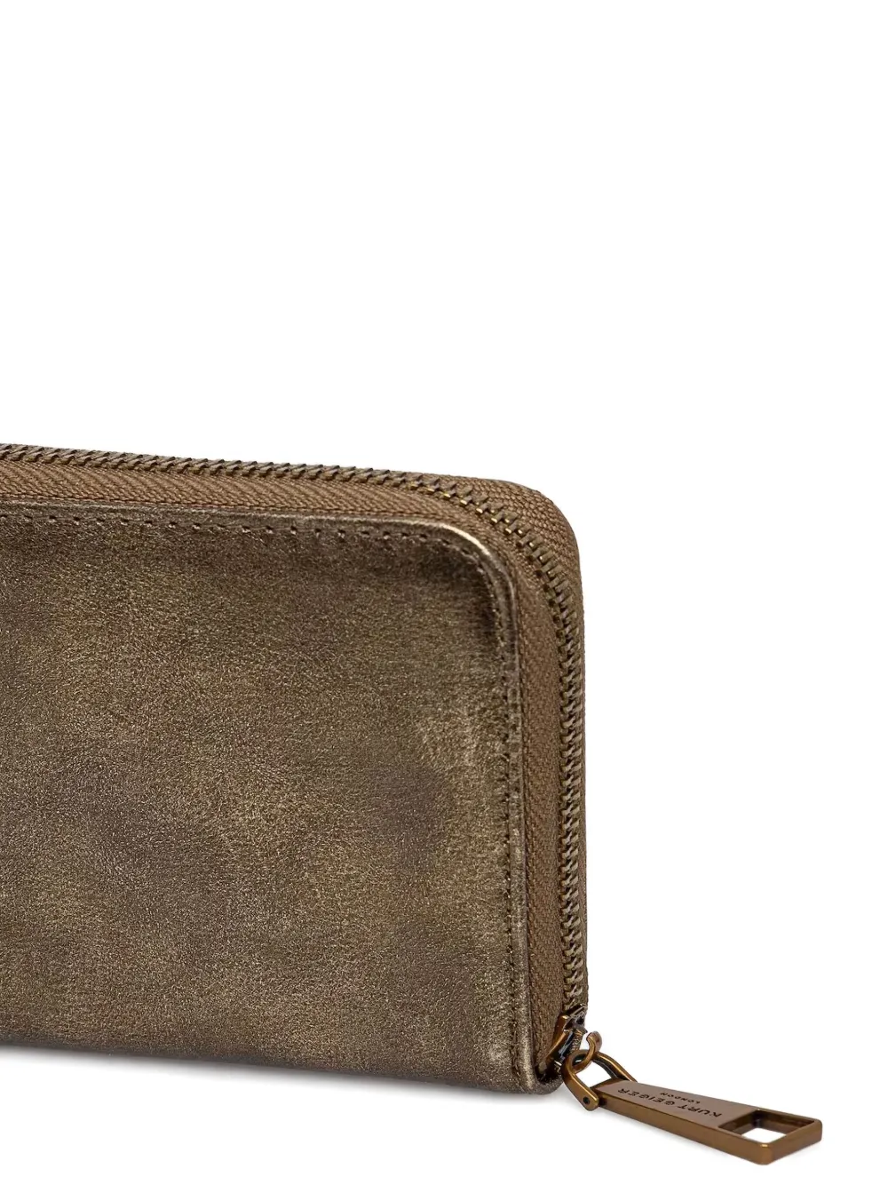 Kurt Geiger London Metallic leren portemonnee met rits - Bruin