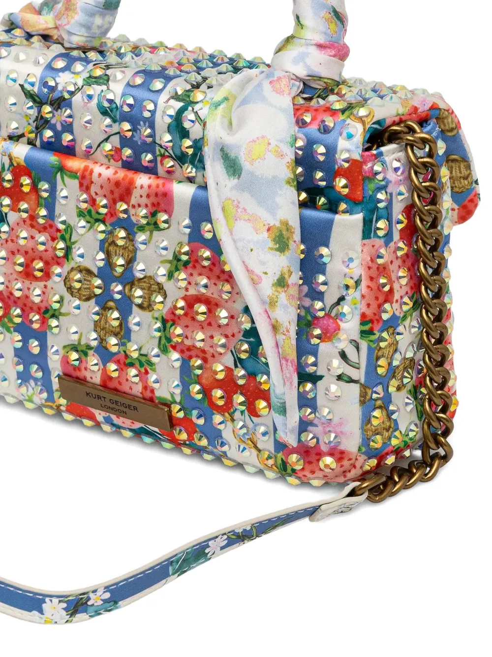 Kurt Geiger London Schoudertas verfraaid met kralen en bloemen Blauw