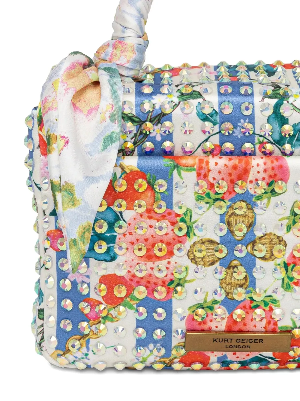 Kurt Geiger London Schoudertas verfraaid met kralen en bloemen Blauw