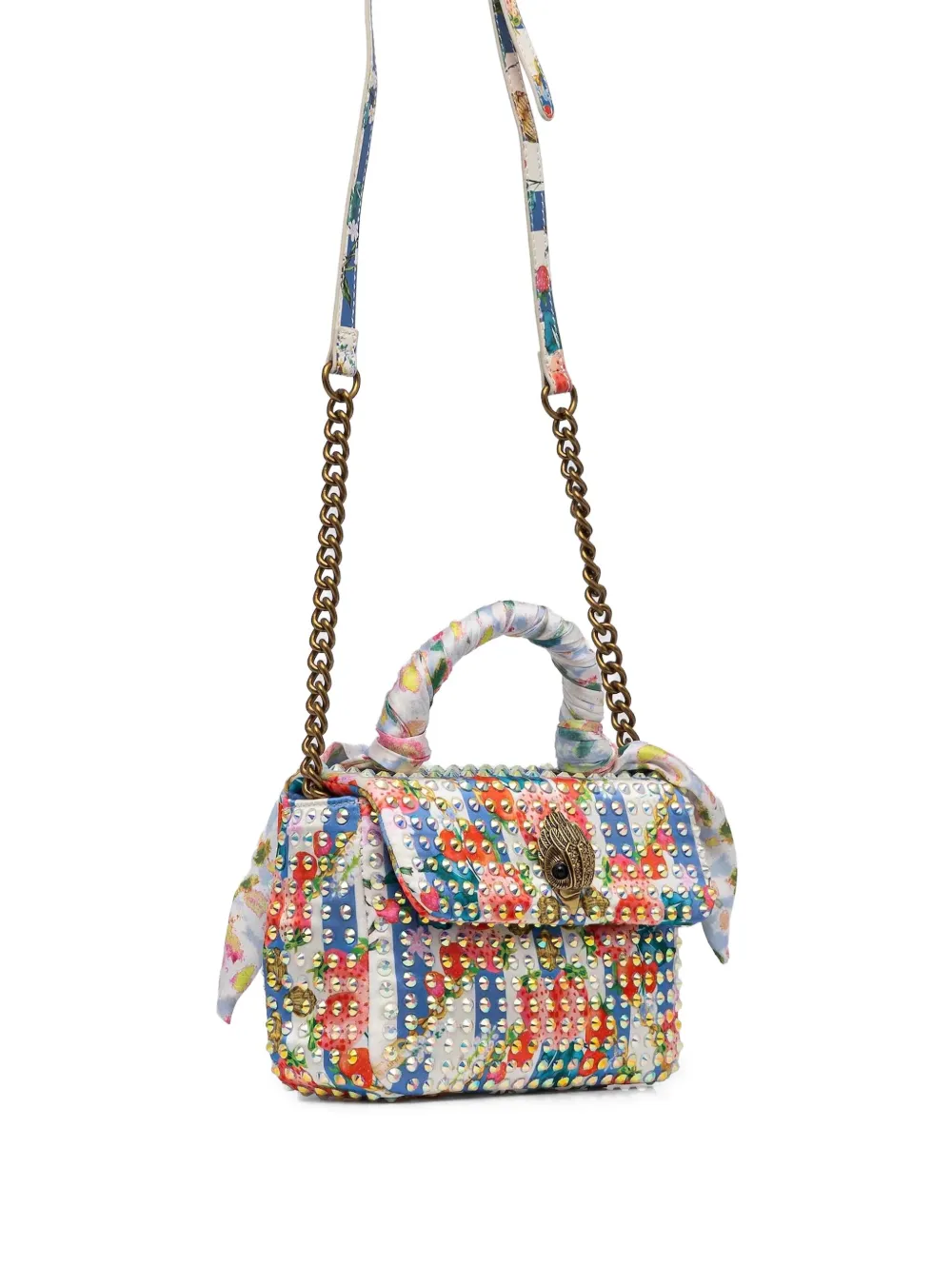 Kurt Geiger London Schoudertas verfraaid met kralen en bloemen - Blauw