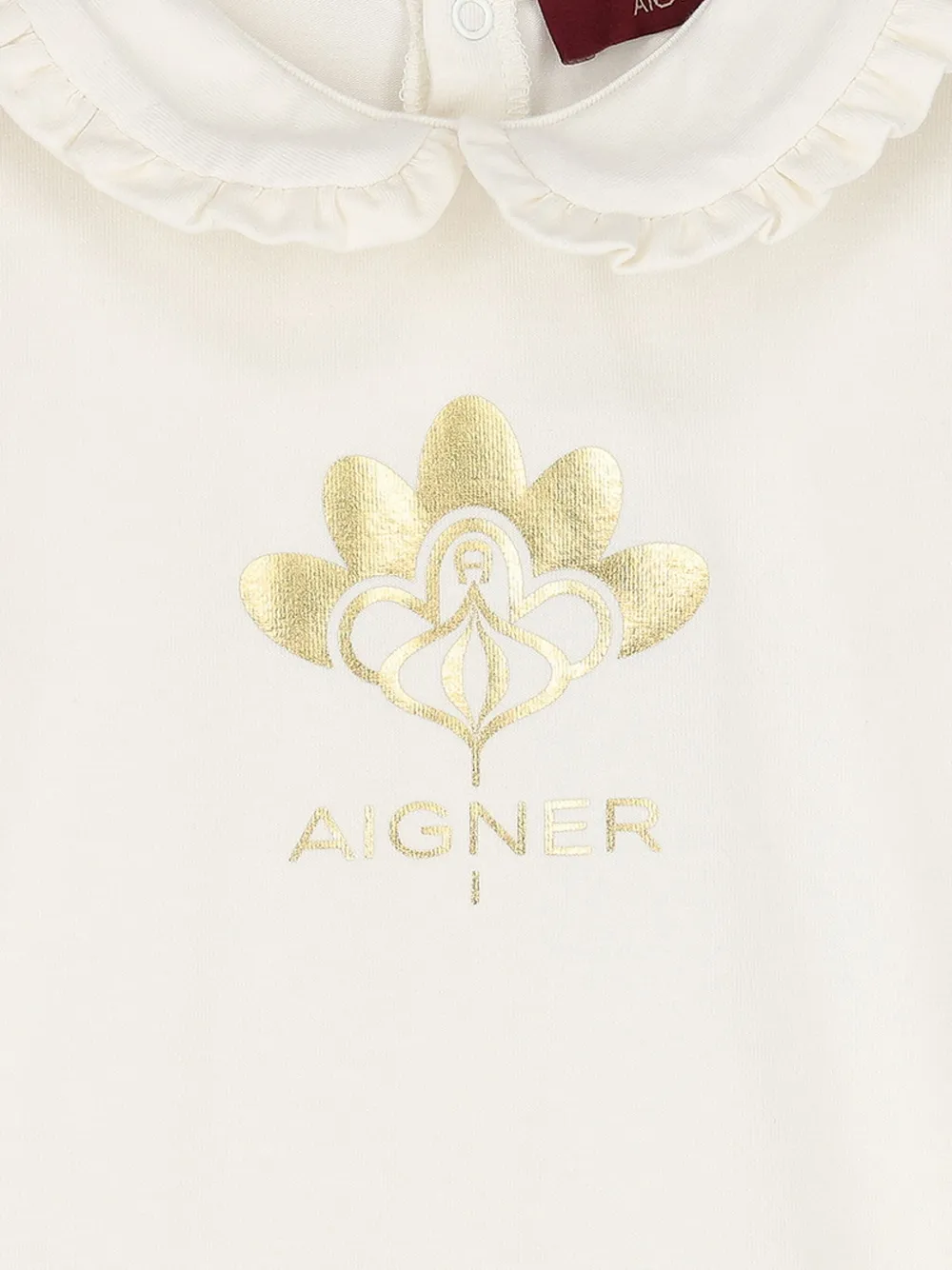 Aigner Kids Romper met ruchekraag Beige