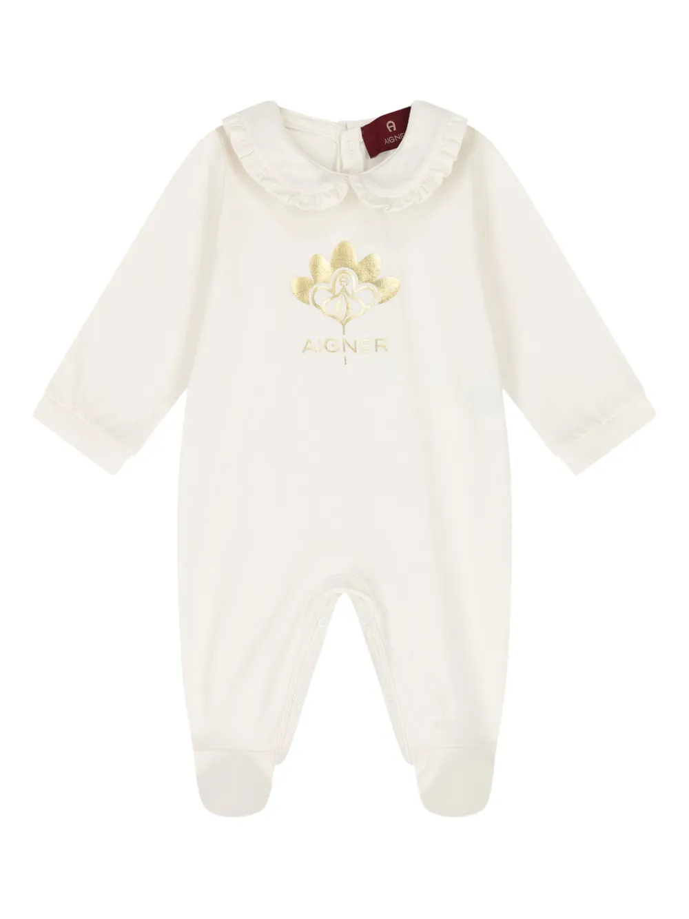 Aigner Kids Romper met ruchekraag Beige