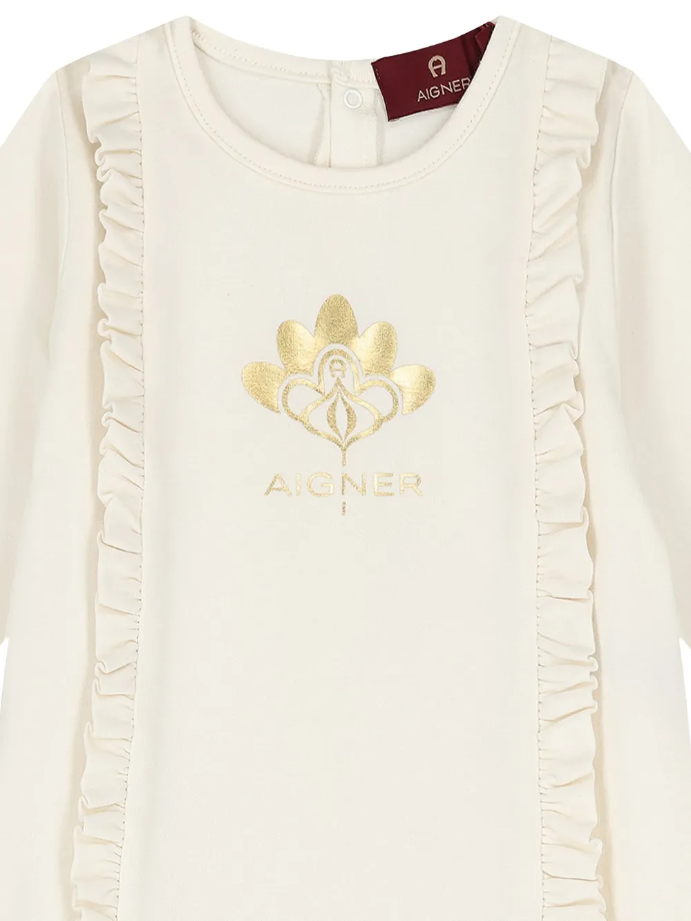 Shop Aigner Frill-detail Babygrow