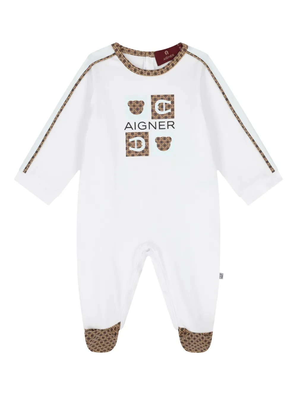 Aigner Kids Romper met grafische print Wit