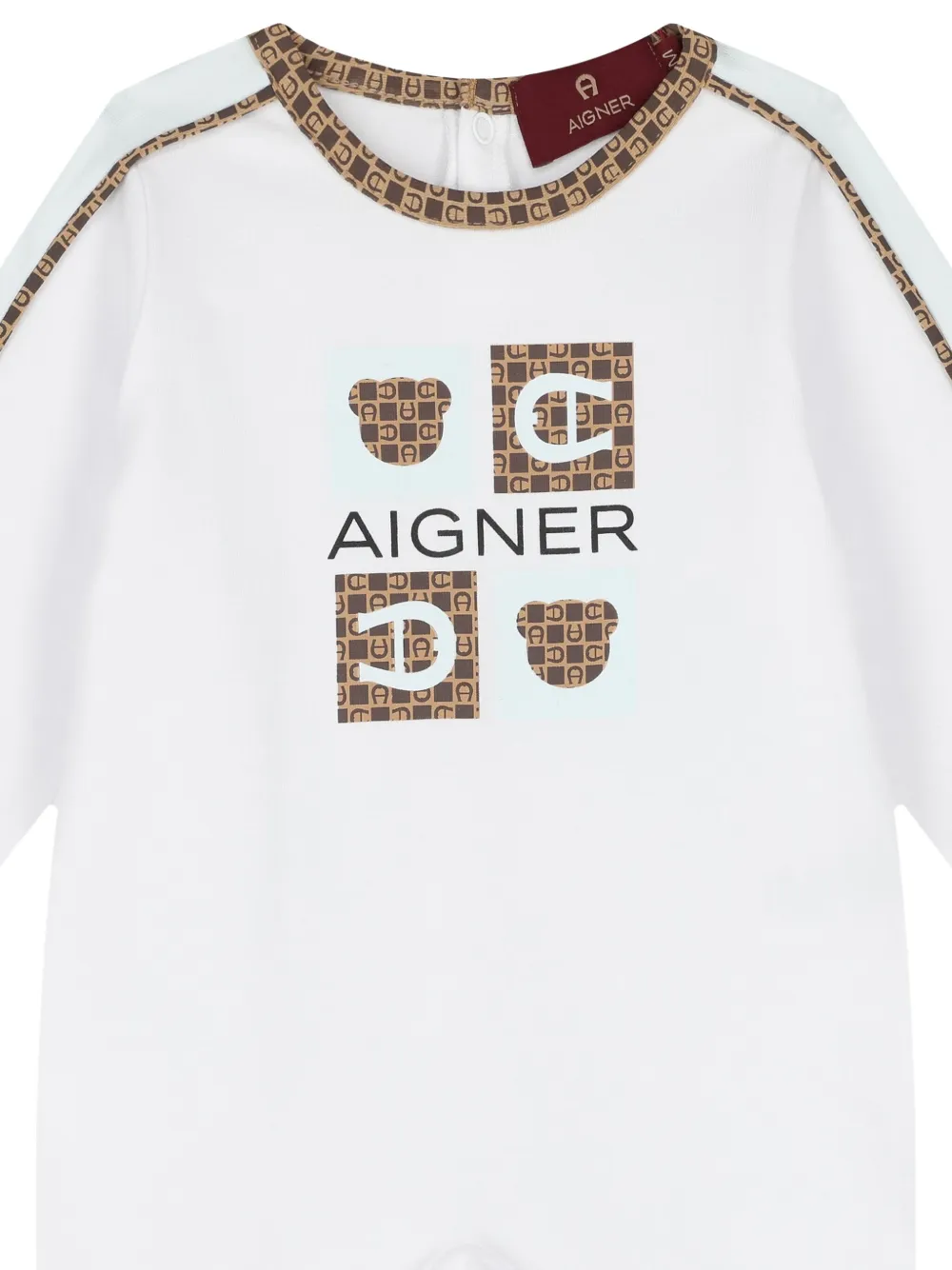 Aigner Kids Romper met grafische print Wit