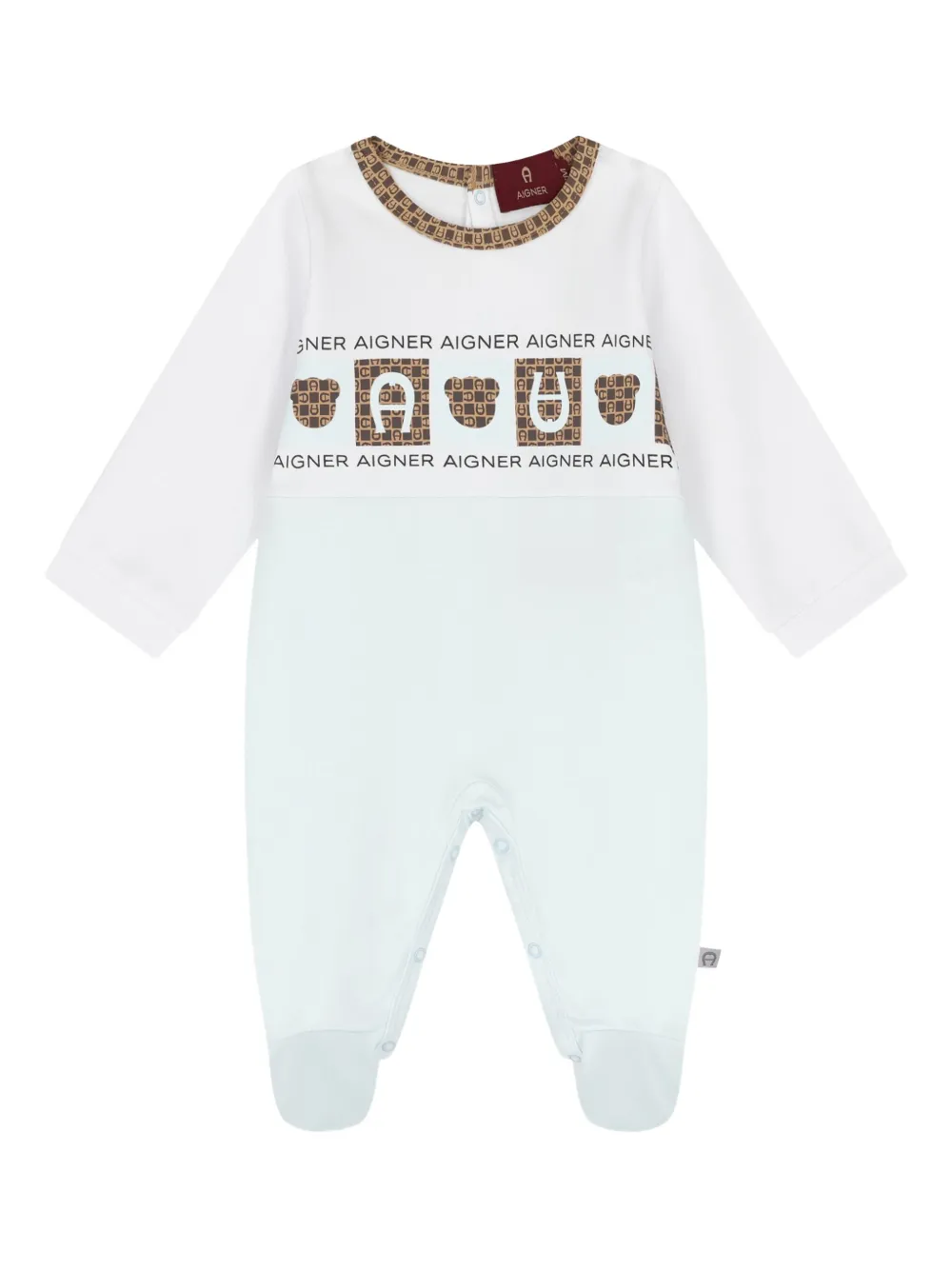 Aigner Kids Romper met logoprint Wit