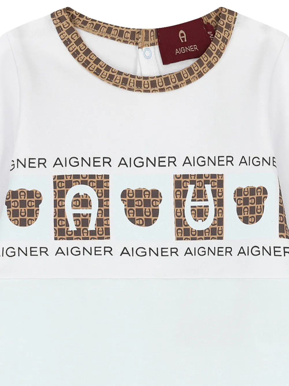 Aigner Kids Romper met logoprint Wit