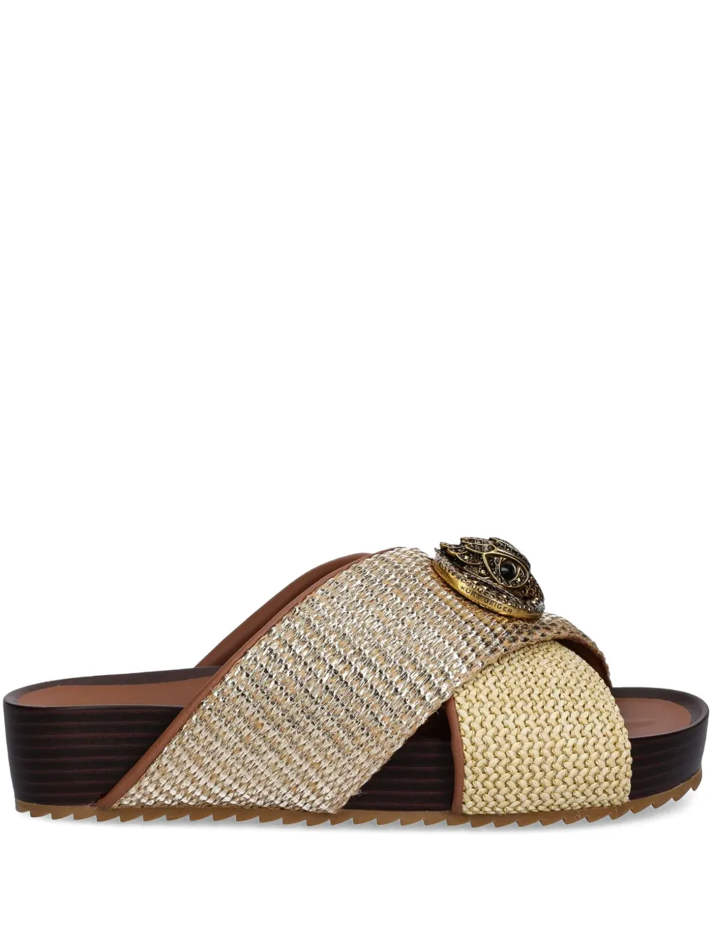 Kurt Geiger London Chelsea cross-strap flat sandals Gold