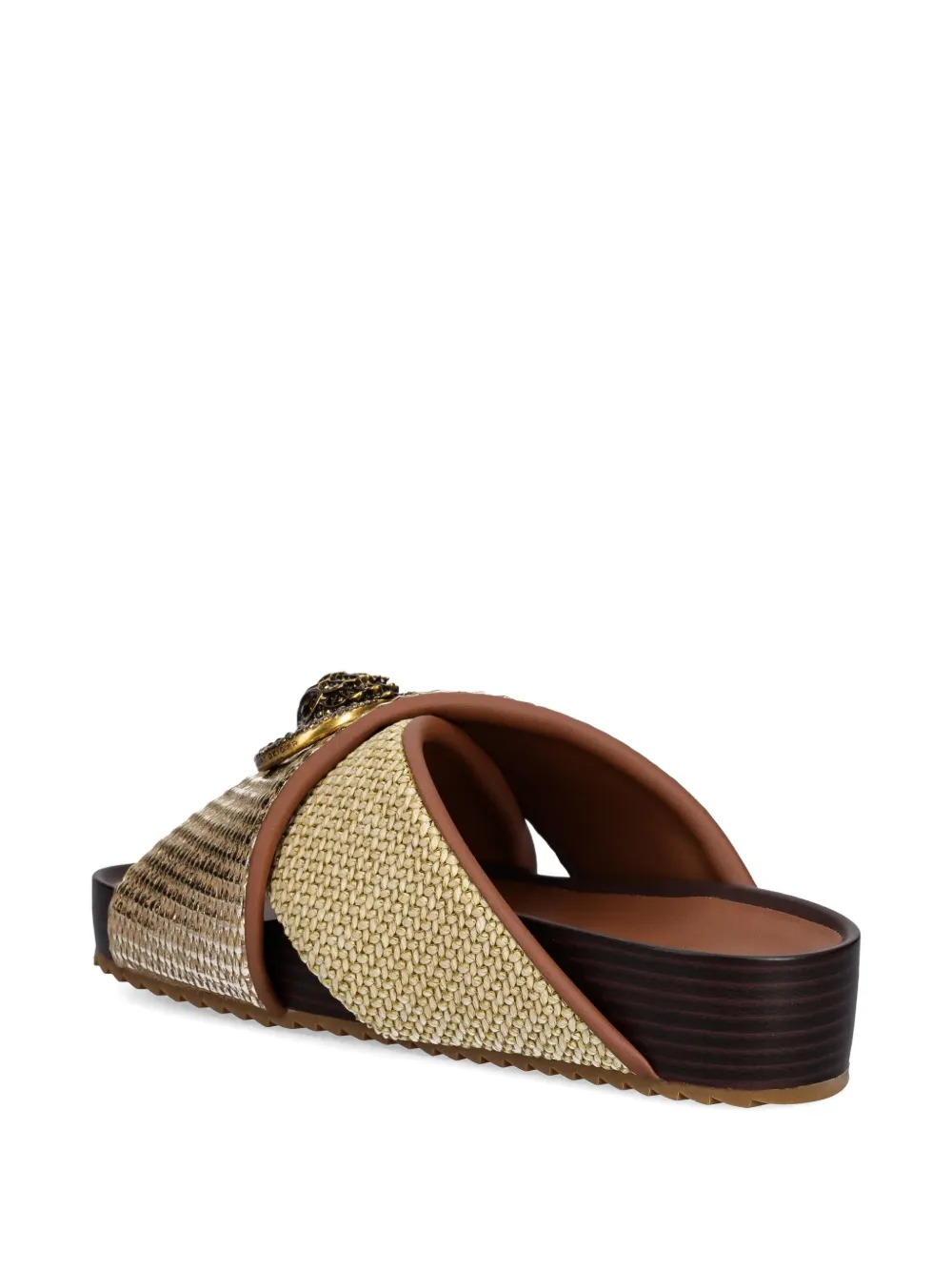 Kurt Geiger London Chelsea cross-strap flat sandals Gold