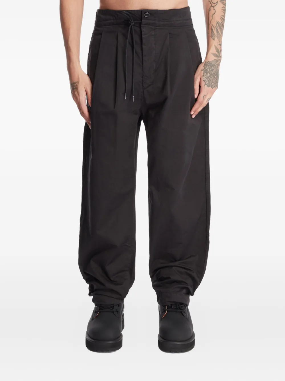 Applied Art Forms Pleated Drawstring Trousers In Brown