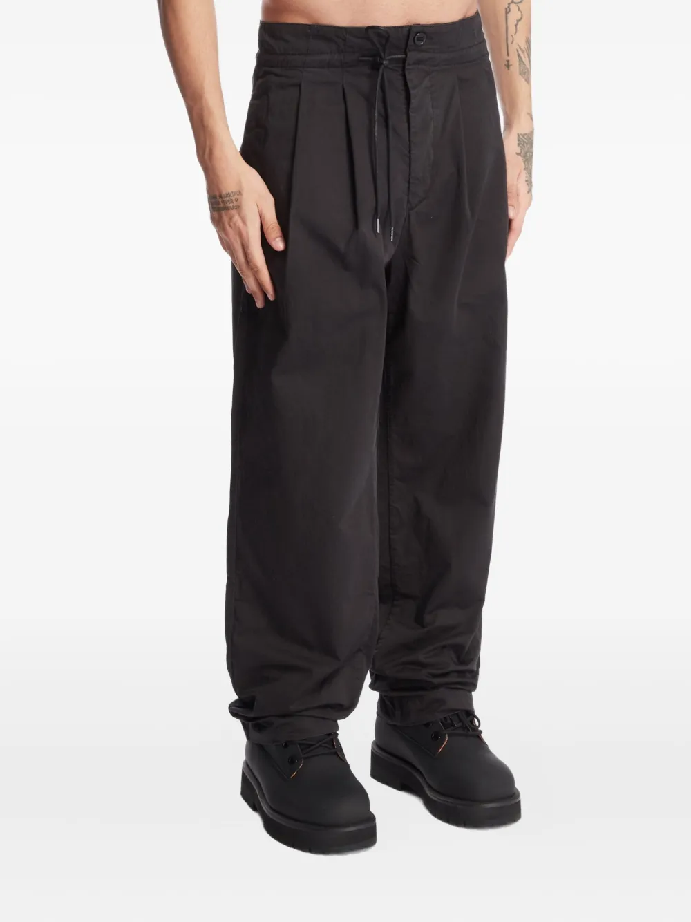 Applied Art Forms Pleated Drawstring Trousers In Brown