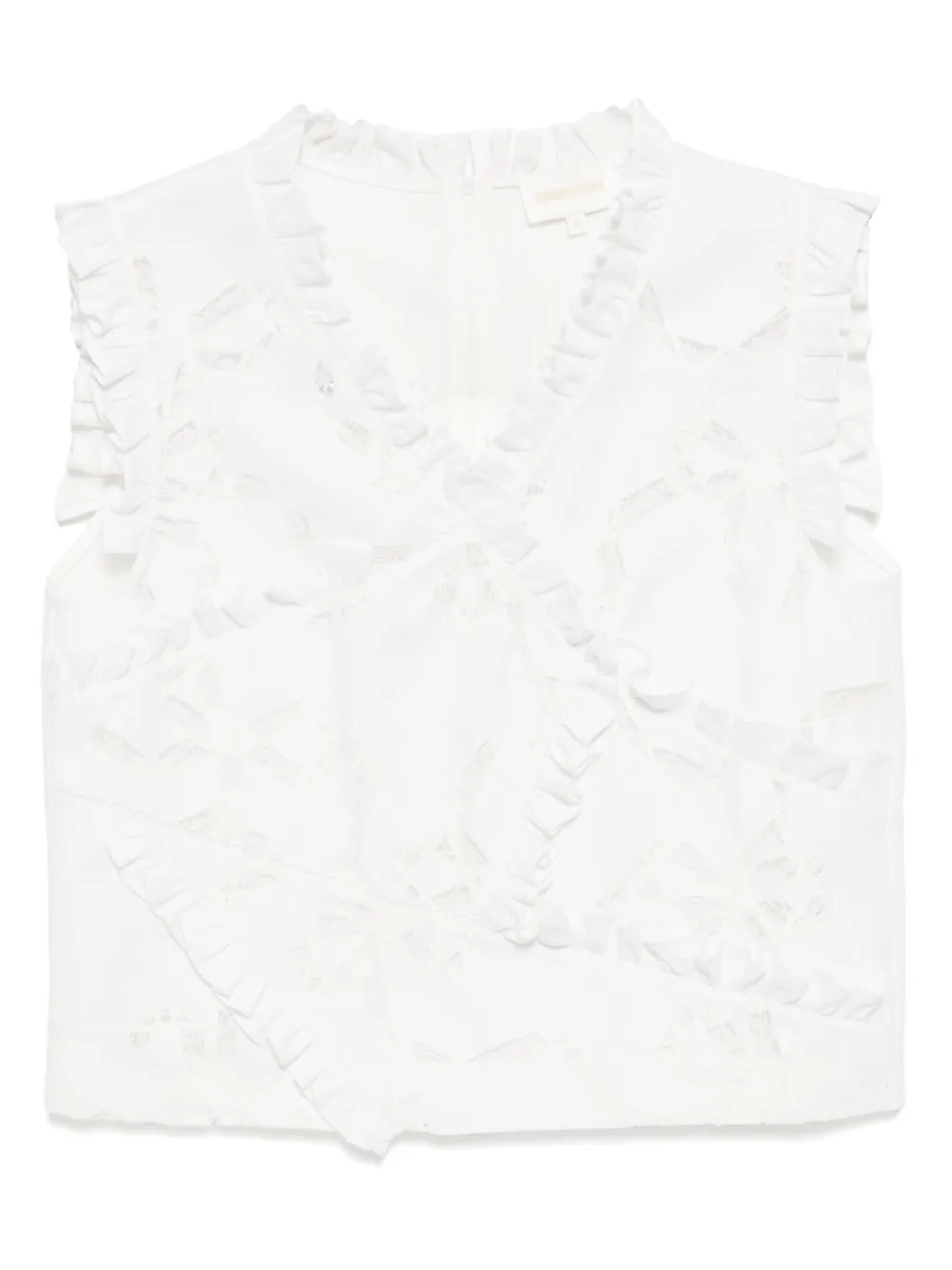 lace-trimmed top