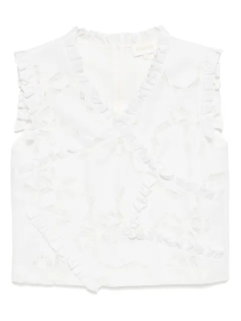 SHUSHU/TONG lace-trimmed top